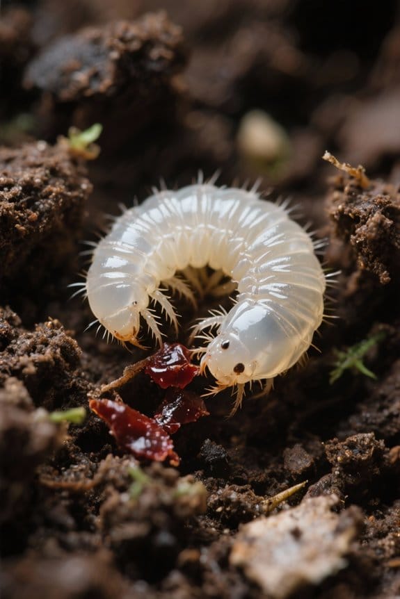 flea larvae growth and feeding