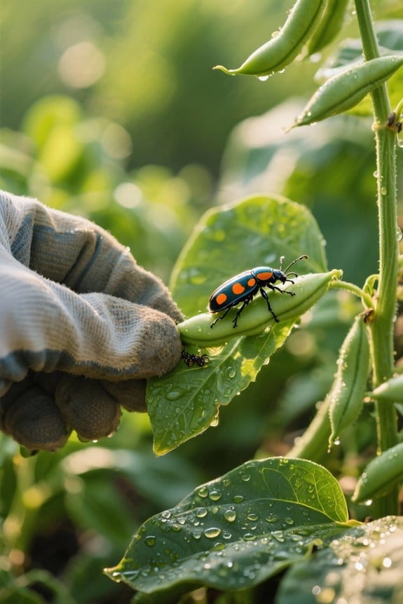handpicking mexican bean beetles