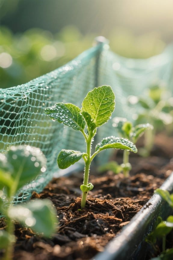 shielding young plants safely